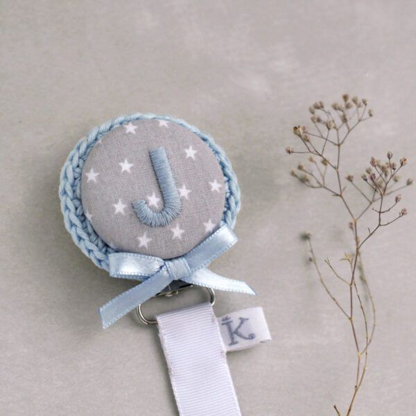 Chupetero personalizado con nombre bordado TWINKLE LITTE STAR