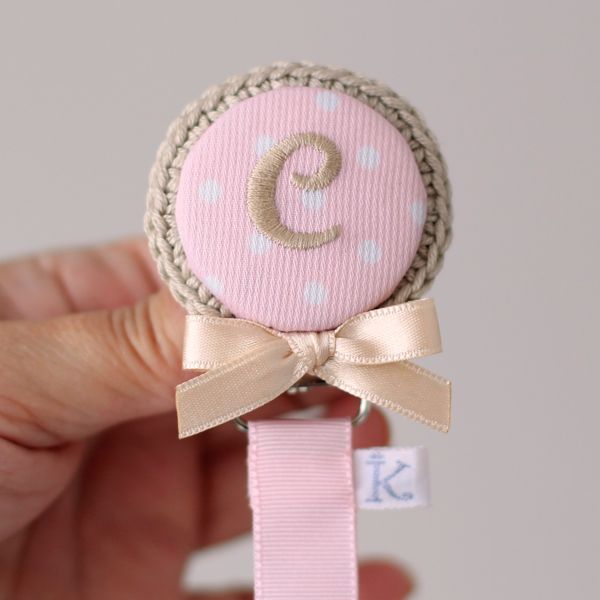 Chupetero personalizado bordado con nombre SWEET BABY