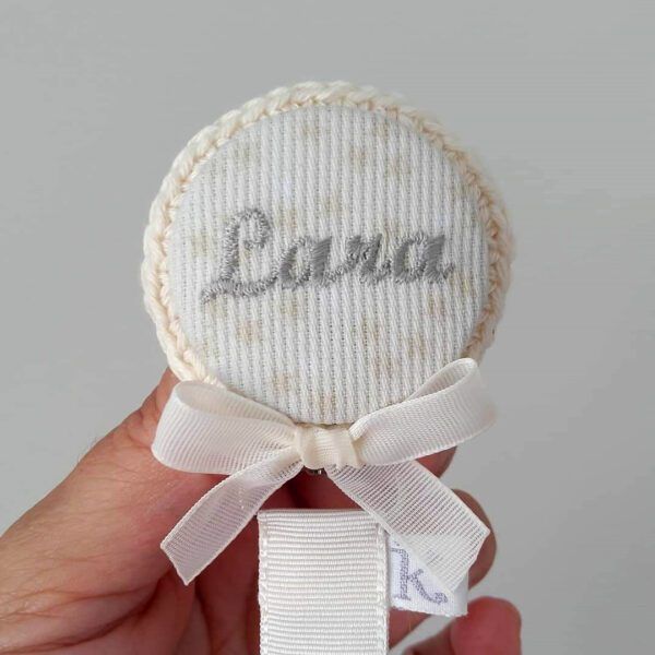 Chupetero para bautizo personalizado STARS