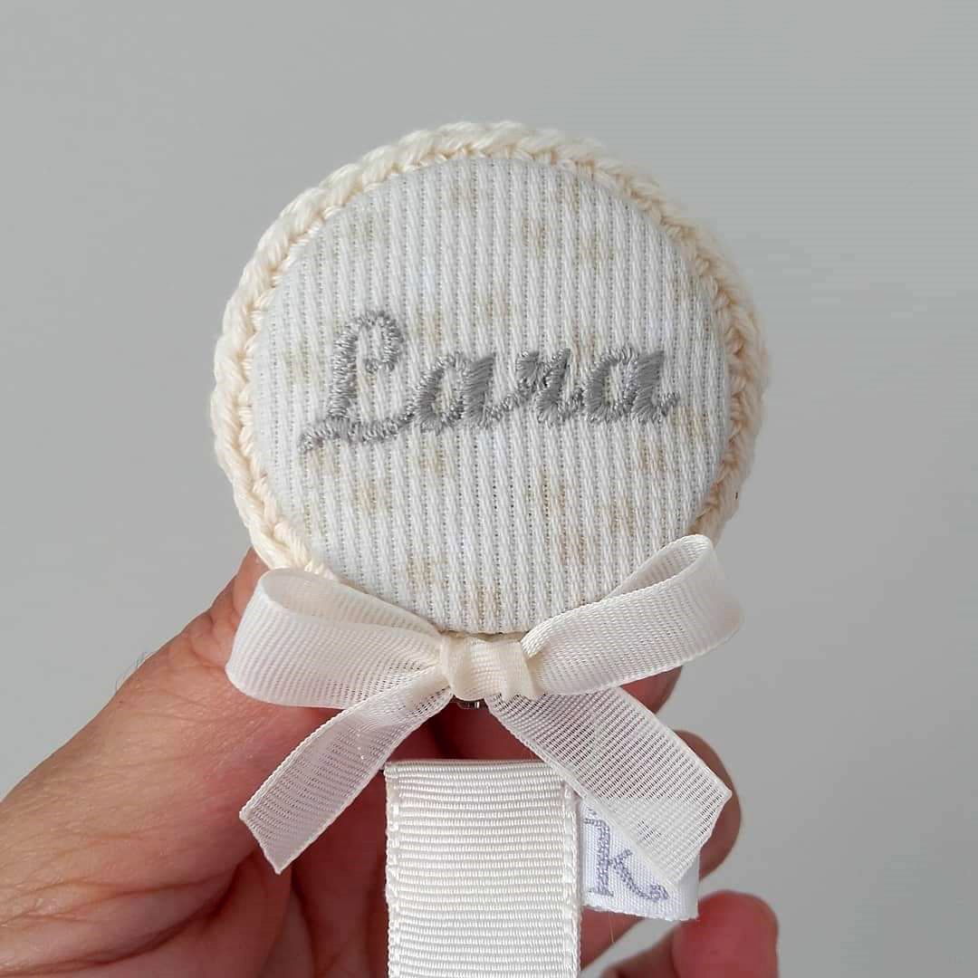 Chupetero Para Bautizo Personalizado Stars 4 Chupetero bautizo